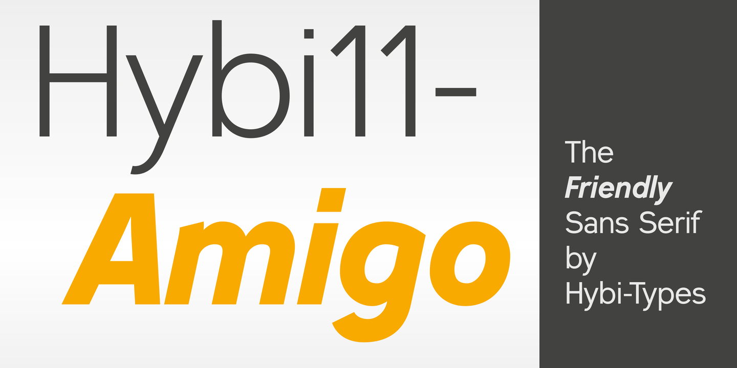 Пример шрифта Hybi11 Amigo